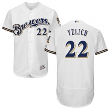 Men's Milwaukee Brewers #22 Christian Yelich White Flexbase Authentic Collection Stitched MLB Jersey