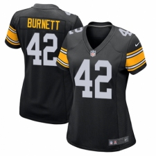 Women's Nike Pittsburgh Steelers #42 Morgan Burnett Game Black Alternate NFL Jersey