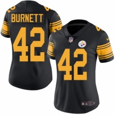 Women's Nike Pittsburgh Steelers #42 Morgan Burnett Limited Black Rush Vapor Untouchable NFL Jersey