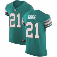 Men's Nike Miami Dolphins #21 Frank Gore Aqua Green Alternate Vapor Untouchable Elite Player NFL Jersey