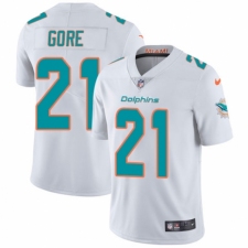 Men's Nike Miami Dolphins #21 Frank Gore White Vapor Untouchable Limited Player NFL Jersey