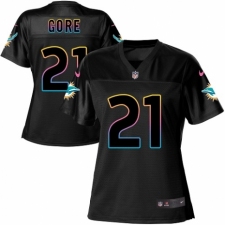 Women's Nike Miami Dolphins #21 Frank Gore Game Black Fashion NFL Jersey