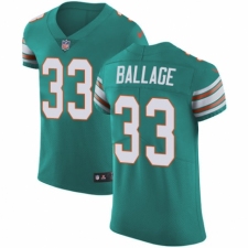 Men's Nike Miami Dolphins #33 Kalen Ballage Aqua Green Alternate Vapor Untouchable Elite Player NFL Jersey