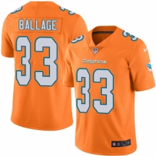 Men's Nike Miami Dolphins #33 Kalen Ballage Elite Orange Rush Vapor Untouchable NFL Jersey
