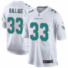 Men's Nike Miami Dolphins #33 Kalen Ballage Game White NFL Jersey