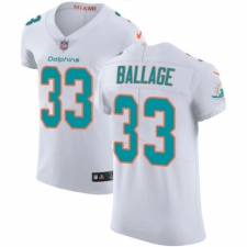 Men's Nike Miami Dolphins #33 Kalen Ballage White Vapor Untouchable Elite Player NFL Jersey