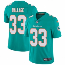 Youth Nike Miami Dolphins #33 Kalen Ballage Aqua Green Team Color Vapor Untouchable Limited Player NFL Jersey