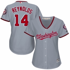 Women's Majestic Washington Nationals #14 Mark Reynolds Authentic Grey Road Cool Base MLB Jersey