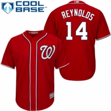 Youth Majestic Washington Nationals #14 Mark Reynolds Authentic Red Alternate 1 Cool Base MLB Jersey