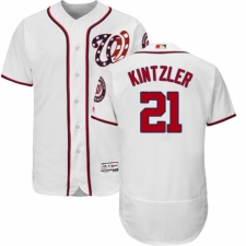 Men's Majestic Washington Nationals #21 Brandon Kintzler White Home Flex Base Authentic Collection MLB Jersey
