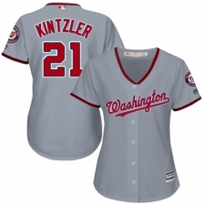 Women's Majestic Washington Nationals #21 Brandon Kintzler Authentic Grey Road Cool Base MLB Jersey