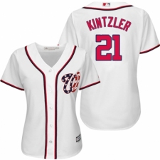 Women's Majestic Washington Nationals #21 Brandon Kintzler Authentic White Home Cool Base MLB Jersey