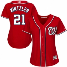Women's Majestic Washington Nationals #21 Brandon Kintzler Replica Red Alternate 1 Cool Base MLB Jersey