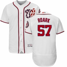 Men's Majestic Washington Nationals #57 Tanner Roark White Home Flex Base Authentic Collection MLB Jersey