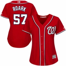 Women's Majestic Washington Nationals #57 Tanner Roark Authentic Red Alternate 1 Cool Base MLB Jersey