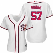 Women's Majestic Washington Nationals #57 Tanner Roark Authentic White Home Cool Base MLB Jersey