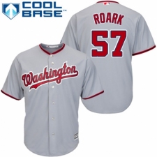 Youth Majestic Washington Nationals #57 Tanner Roark Authentic Grey Road Cool Base MLB Jersey