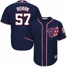 Youth Majestic Washington Nationals #57 Tanner Roark Authentic Navy Blue Alternate 2 Cool Base MLB Jersey