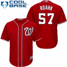 Youth Majestic Washington Nationals #57 Tanner Roark Authentic Red Alternate 1 Cool Base MLB Jersey