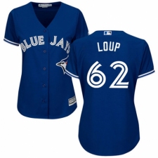 Women's Majestic Toronto Blue Jays #62 Aaron Loup Authentic Blue Alternate MLB Jersey