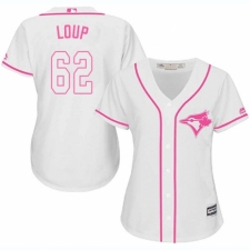 Women's Majestic Toronto Blue Jays #62 Aaron Loup Authentic White Fashion Cool Base MLB Jersey