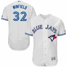 Men's Majestic Toronto Blue Jays #32 Dave Winfield White Home Flex Base Authentic Collection MLB Jersey