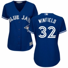 Women's Majestic Toronto Blue Jays #32 Dave Winfield Authentic Blue Alternate MLB Jersey