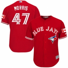 Youth Majestic Toronto Blue Jays #47 Jack Morris Authentic Scarlet Alternate MLB Jersey
