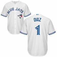 Men's Majestic Toronto Blue Jays #1 Aledmys Diaz Replica White Home MLB Jersey