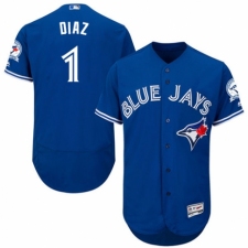 Men's Majestic Toronto Blue Jays #1 Aledmys Diaz Royal Blue Alternate Flex Base Authentic Collection MLB Jersey