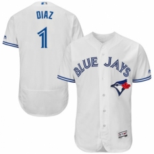 Men's Majestic Toronto Blue Jays #1 Aledmys Diaz White Home Flex Base Authentic Collection MLB Jersey