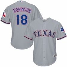 Men's Majestic Texas Rangers #18 Drew Robinson Replica Grey Road Cool Base MLB Jersey