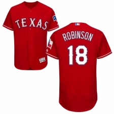 Men's Majestic Texas Rangers #18 Drew Robinson Royal Blue Alternate Flex Base Authentic Collection MLB Jersey