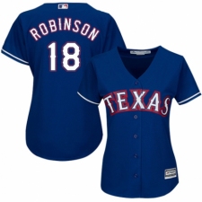 Women's Majestic Texas Rangers #18 Drew Robinson Replica Royal Blue Alternate 2 Cool Base MLB Jersey
