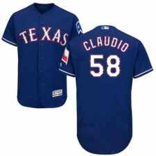 Men's Majestic Texas Rangers #58 Alex Claudio Royal Blue Alternate Flex Base Authentic Collection MLB Jersey