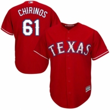Youth Majestic Texas Rangers #61 Robinson Chirinos Authentic Red Alternate Cool Base MLB Jersey
