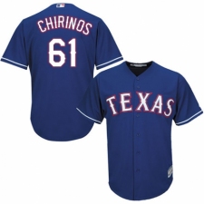 Youth Majestic Texas Rangers #61 Robinson Chirinos Authentic Royal Blue Alternate 2 Cool Base MLB Jersey