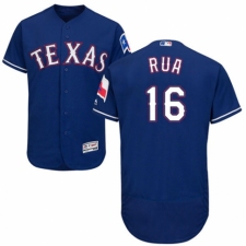 Men's Majestic Texas Rangers #16 Ryan Rua Royal Blue Alternate Flex Base Authentic Collection MLB Jersey