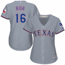 Women's Majestic Texas Rangers #16 Ryan Rua Authentic Grey Road Cool Base MLB Jersey