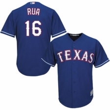 Youth Majestic Texas Rangers #16 Ryan Rua Replica Royal Blue Alternate 2 Cool Base MLB Jersey