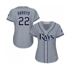 Women's Tampa Bay Rays #22 Christian Arroyo Replica Grey Road Cool Base Baseball Jersey