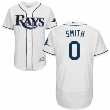 Men's Majestic Tampa Bay Rays #0 Mallex Smith Home White Home Flex Base Authentic Collection MLB Jersey