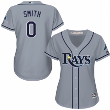 Women's Majestic Tampa Bay Rays #0 Mallex Smith Authentic Grey Road Cool Base MLB Jersey