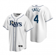 Men's Nike Tampa Bay Rays #4 Blake Snell White Home Stitched Baseball Jersey