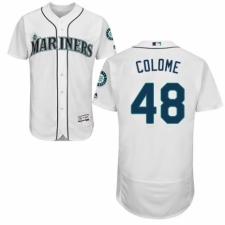 Men's Majestic Seattle Mariners #48 Alex Colome White Home Flex Base Authentic Collection MLB Jersey