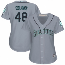 Women's Majestic Seattle Mariners #48 Alex Colome Authentic Grey Road Cool Base MLB Jersey