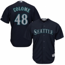 Youth Majestic Seattle Mariners #48 Alex Colome Authentic Navy Blue Alternate 2 Cool Base MLB Jersey