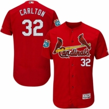 Men's Majestic St. Louis Cardinals #32 Steve Carlton Red Alternate Flex Base Authentic Collection MLB Jersey