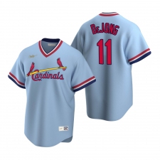 Men's Nike St. Louis Cardinals #11 Paul DeJong Light Blue Cooperstown Collection Road Stitched Baseball Jersey