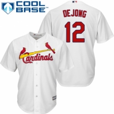 Youth Majestic St. Louis Cardinals #12 Paul DeJong Authentic White Home Cool Base MLB Jersey